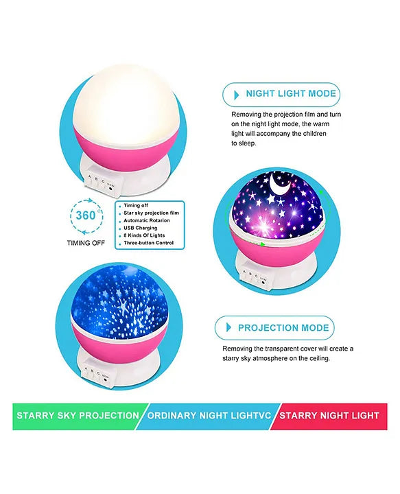 LunaGlow™ Rotating Color Changing Rotating Moon Night Projection Lamp