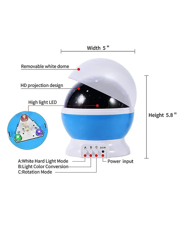 LunaGlow™ Rotating Color Changing Rotating Moon Night Projection Lamp