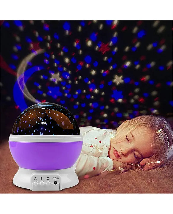 LunaGlow™ Rotating Color Changing Rotating Moon Night Projection Lamp