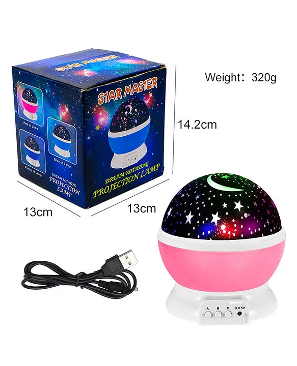 LunaGlow™ Rotating Color Changing Rotating Moon Night Projection Lamp