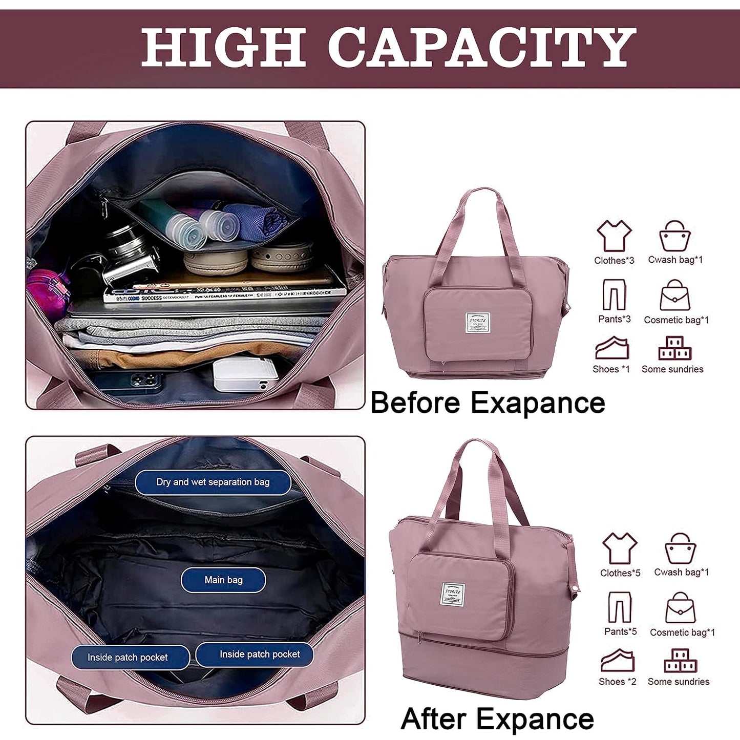 PackMate™ Foldaway Lightweight Waterproof Duffel Travel Bag