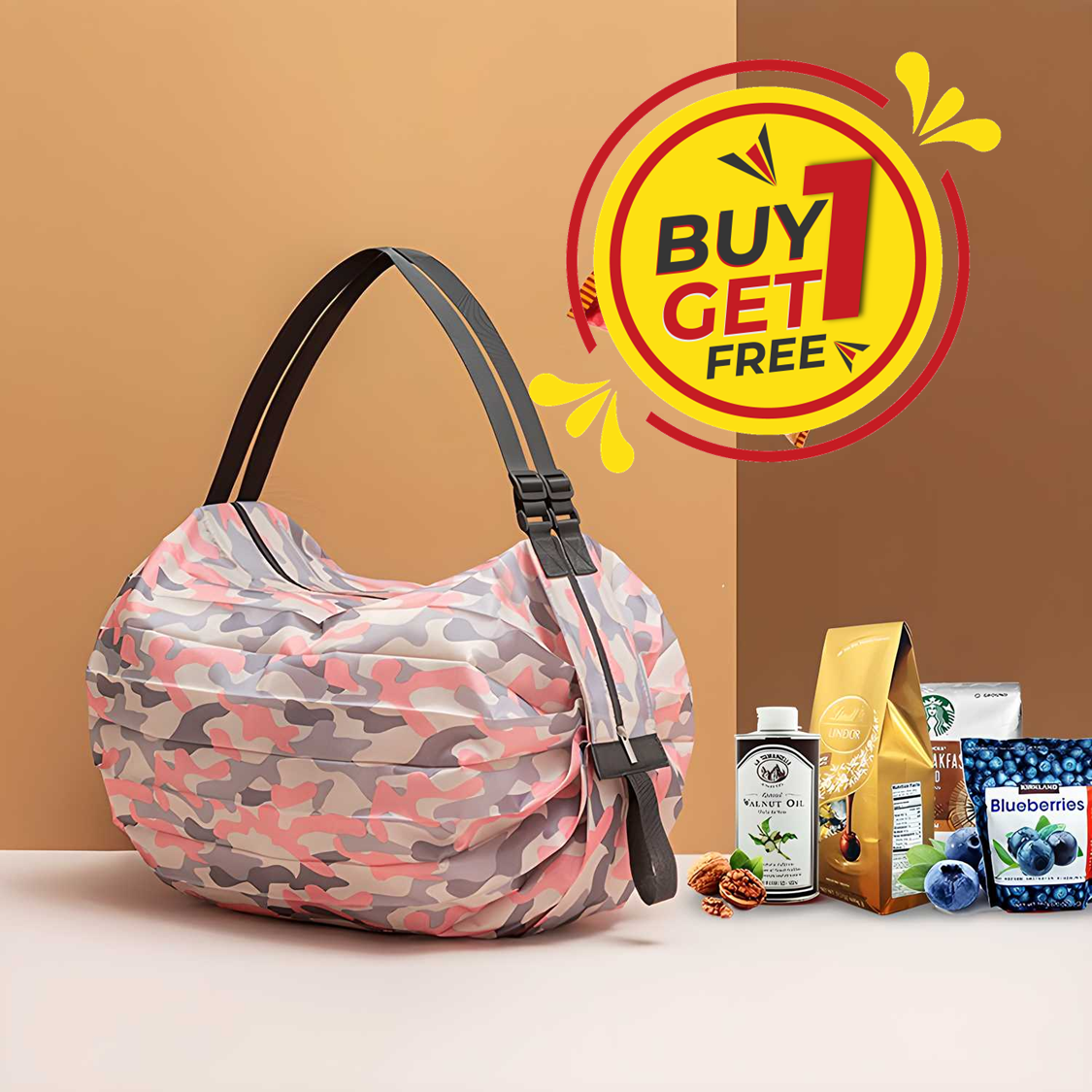 ToteEase™ 2-in-1 Set Two Pieces Foldable Shopping Bag